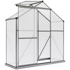 Outsunny - Serre en polycarbonate 6 pi x 8 pi avec porte coulissante-Retient la chaleur et bloque les intempéries ainsi que les petits animaux  
