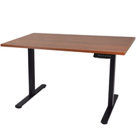Ezywork - Bureau assis-debout électrique à double moteur, largeur étendue et hauteur réglable - Structure noire / Plateau en noyer foncé-Électrique avec DOUBLE MOTEUR