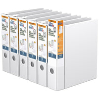 QuickFit Heavy Duty File Binder - Quickload D Ring - 2" - White - 6 Pack-3 Ring Binder