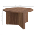 Hudson&Canal Anders 32"W Round Coffee Table - Satin Walnut-9