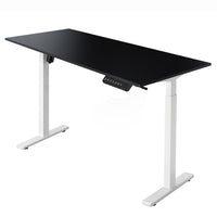 Ezywork -  Bureau debout réglable en hauteur électrique 60" - Cadre blanc / Dessus de table noir-Dessus de table en pièce entière de 1" d'épaisseur