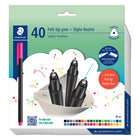 STAEDTLER Triplus Fineliner Recycled Pens - 0.3 mm - Assorted Colours - 40 Pack-Fineliner with superfine, metal-clad tip