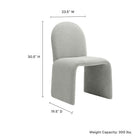 Modway Junia Boucle Upholstered Arch Armless Dining Chair - Dove Grey-OEKO-TEX STANDARD 100 Certified and Recycled Fabric Upholstery