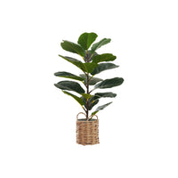 Monarch Specialties 28" Artificial Indoor Fiddle Tree - Floor - Beige Woven Basket-28" tall indoor artificial fiddle tree in an 8" beige woven basket will add an exotic pop of greenery to any floor or surface in your home