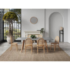 Manhattan Comfort Paragon 1.0 17.52" Industry Chic Upholstered Dining Chair - Nature and Oatmeal - Set of 2-Fine Natural Cane Made from Authentic Wooden Rattan