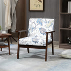 HOMCOM - Fauteuil d’appoint moderne avec siège rembourré - pieds en bois pour chambre - multicolore-Rembourrage épais en mousse sur toute la surface pour un confort optimal 
