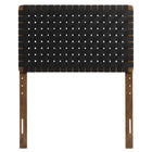 Modway Sparta Weave Vegan Leather Twin Headboard - Walnut Black-5 Height-Adjustable Mounting Positions