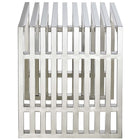 Modway Gridiron Benches Set of 3 - Silver-Brushed stainless steel finish