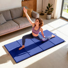 Soozier Folding Gymnastics Tumbling Mat - Exercise Mat with Carrying Handles for Yoga - MMA - Martial Arts - Blue - 4' W x 6' L x 2" D-2" Thick firm high-density EPE eco-friendly foam for ultimate comfort and durability 