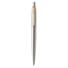 Parker Jotter Gel Pen - Stainless Steel with Gold Trim - Medium Point - Black Ink - 0.7mm-Bold, smooth, skip free and quick drying gel ink for less smearing and rich, neat marks