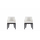 Manhattan Comfort - Lot de 2 fauteuils de salle à manger modernes Gansevoort 57 cm, revêtement en similicuir crème-Fauteuil de salle à manger moderne pour salle à manger et usage de travail Lot de 2