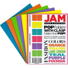 JAM Paper - Chemises scolaires en plastique à 2 pochettes avec fermoirs à griffes métalliques - couleurs tendance assorties - Paquet de 12-Nos dossiers POP à deux poches avec broches sont durables, fabriqués en plastique lisse et robuste, et disposent d'une fente pour carte de visite sur le côté droit