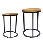 My Home My Living - Ensemble de 2 supports à plantes rustiques en bois et métal - Marron-Dimensions : Grande taille hors tout : 12" de diamètre x 17" de hauteur, Petite taille globale : 10,5 po de diamètre x 15 po de hauteur