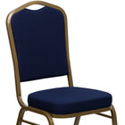 Flash Furniture – Chaise banquet empilable Hercules, dossier couronne, tissu bleu marine à motifs, châssis doré, 4/pqt-Coussin de siège épais de 2,5 pouces