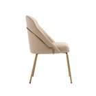 Manhattan Comfort - Chaise de salle à manger moderne Gracie 61,5 cm en similicuir, coloris beige et or-Hauteur d’assise : 49,5 cm