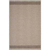 Modway Optica Chevron With End Borders Indoor/Outdoor Area Rug - 8 ft W x 10 ft L - Light/Dark Beige-Chevron With End Borders Area Rug