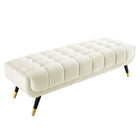 Modway Adept 60" Performance Velvet Bench - Ivory-Bench Weight Capacity: 440 lbs.