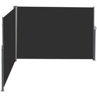 Outsunny Double Retractable Side Awning - Black-Flexible double side awnings for outdoor use
