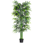 Outsunny - Arbre de bambou artificiel 6 pi en pot pour décoration intérieure - vert-Belle plante artificielle au design de bambou 