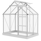Outsunny serre en polycarbonate 6 pi x 4 pi- Panneaux résistants aux UV de 30um offrant un abri sûr pour les plantes  
