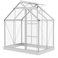 Outsunny serre en polycarbonate 6 pi x 4 pi- Panneaux résistants aux UV de 30um offrant un abri sûr pour les plantes  
