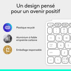 Logitech - Keys-To-Go 2, clavier Bluetooth portable pour tablette avec coque intégrée - Pale Grey-Largeur de touche de 18 mm, Touches à microcharnières avec course de 1 mm