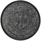 HOMCOM - Table basse ronde 24 po avec plateau martelé en métal - étain-Cadre géométrique renforcé offrant une stabilité pour les boissons et la décoration