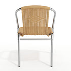 Flash Furniture – Chaise commerciale empilable en aluminium et en rotin beige, int/ext (TLH-020-BGE-GG)-Siège et dossier en rotin beige