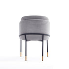 Manhattan Comfort Flor 22.83" Modern Twill Weave Upholstered Dining Chair - Grey-Delivered to you Fully Assembled! No Assembly Required