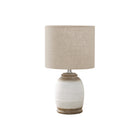 Monarch Specialties 16" H Contemporary Table Lamp - Cream Resin / Beige Shade-Add some contemporary elegance to any room with this stylish 16"H table lamp featuring a two-toned light brown and cream resin, textured finish base with a linen-blend beige fabric shade to brighten your space