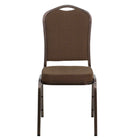 Flash Furniture HERCULES Series Crown Back Stacking Banquet Chairs with Brown Patterned Fabric & Copper Vein Frame - 4 Pack-500 lb. Weight Capacity
