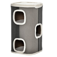 PawHut - Maison pour chat à 4 niveaux avec surface à griffer en sisal-Recouvert de peluche douce pour un confort douillet 