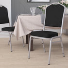 Flash Furniture HERCULES Series Crown Back Stacking Banquet Chair in Black Fabric - Silver Frame-Upholstered Seat and Back