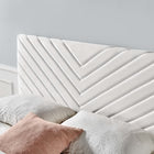 Modway Alyson Angular Channel Tufted Performance Velvet King/California King Headboard - White-Durable Stain-Resistant Fabric