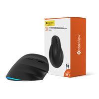 Intekview Bluetooth + 2.4G Wireless Vertical Mouse - Black-Ergonomic vertical design: Reduces wrist strain and enhances comfort