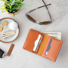 Decent Living Slim Leather Bifold Wallet - Brown-Storage: One full-size bill pocket and six card slots holding up to 12 cards