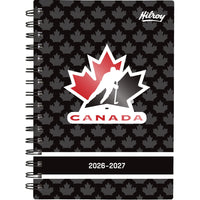 Hockey Canada 2026-2027 Weekly/Monthly planner - 8 1/2" H x 6" W - Black-Durable hard cover featuring official Hockey Canada branding