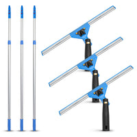 Gritt Commercial Window Washing Kit - 14" Swivel Window Squeegee - 6' Telescopic Pole - 3 Pack-2 tools for professional window cleaning