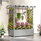 Outsunny Raised Garden Bed with Trellis with Hanging Roof & Drainage Holes-All-weather paint on solid wood ensures durability and crack resistance
