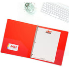 JAM Paper - Classeur en plastique de 0 -75 pouce - rouge - 3 anneaux-Ce porte-documents est un incontournable pour tous vos projets, devoirs, mémos, travaux scolaires et tout autre document important qui doit être conservé en sécurité.