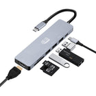 Adesso AUH-4025 Station d’accueil USB-C 7-en-1 avec HDMI 4K, 3x USB-A 3.0, PD, lecteur de cartes Micro SD et SD-Sortie HDMI 4K - Connectez-vous à des moniteurs ou projecteurs externes avec une résolution 4K ultra claire pour des images époustouflantes