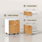 HOMCOM 2-Drawer Letter/A4 Filing Cabinet - Nature Wood-Melamine coated particleboard ensures easy cleaning
