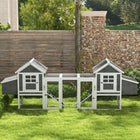 PawHut - poulailler extra large 123 po en bois pour volailles - gris-Couleur : Blanc, Gris foncé, Noir 