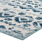 Modway - Reflect Treillis marocain en diamant abstrait Takara Tapis intérieur et extérieur de 5 pi l x 8 pi L - Ivoire et bleu-8