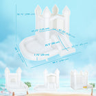 Qaba Inflatable Bounce House for Kids with Slide, Ball Pit & 370W Blower - 8.2 x 7.4 x 6.6 FT - White-Made with reinforced 840D Oxford fabric for superior tear resistance
