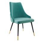 Modway Adorn Performance Velvet Dining Side Chair - Teal - 2 Pack-Durable Stain-Resistant Fabric