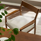 Modway Solara Fabric Wood Dining Armchairs - Walnut/Heathered Weave Beige - 2 Pack-Tapered Legs