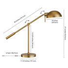 Hudson&Canal Dexter 23.25" Tall Boom Arm Table Lamp with Metal Shade - Brass/Brass-Clean with a soft, dry cloth and no harsh chemicals or abrasive cleaning materials