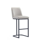 Manhattan Comfort Serena 17.71" Modern Leatherette Upholstered Barstool - Light Grey-Modern Barstool with Backrest Perfect for Bar and Kitchen Use