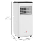 HOMCOM 8,000 BTU Portable Air Conditioner with Timer - White-Manual up/down air angle 